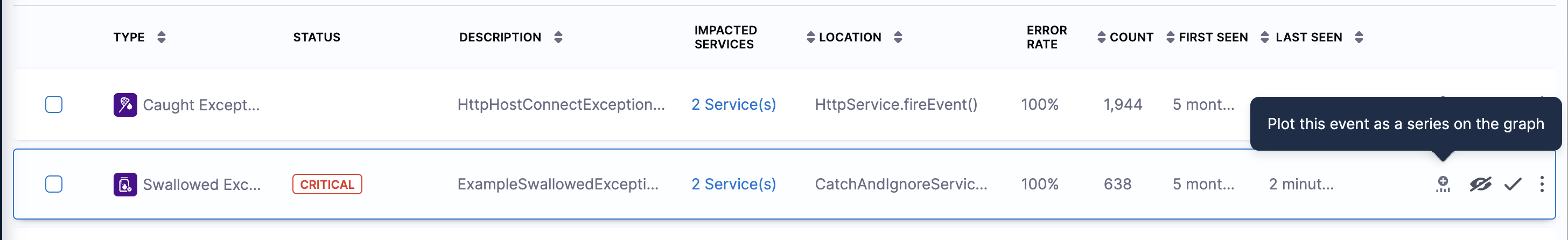 Add Exception To Graph