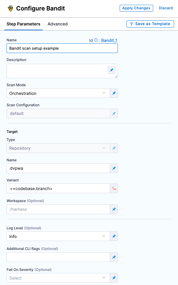 Scanner template configuration